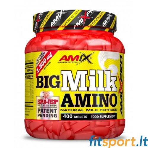 AmixPro Big Milk Amino 400 tabl.(natūralūs pieno baltymų peptidai) 